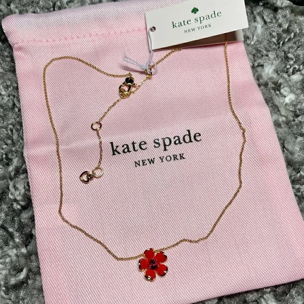 NWT Kate Spade Blushing Blooms Pendant Necklace - Picture 2 of 8